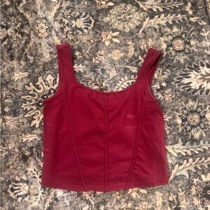 Women’s Sleeveless Square-Neck Tank Top - Burgundy